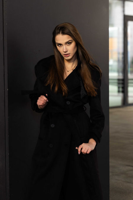 Płaszcz wełniany Lara czarny