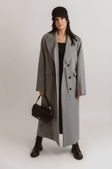 Płaszcz wełniany New York szary