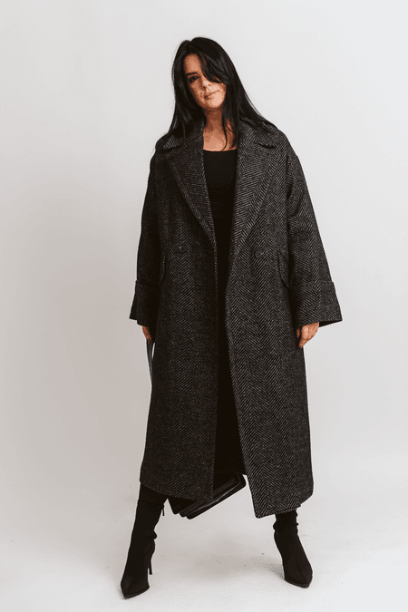 Płaszcz wełniany Porto czarny