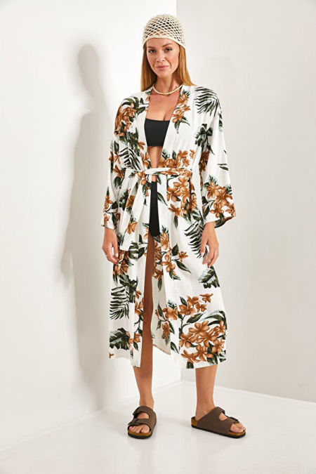Kimono Floral beżowe