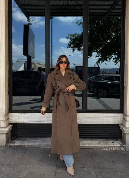 Płaszcz wełniany Paris brązowy