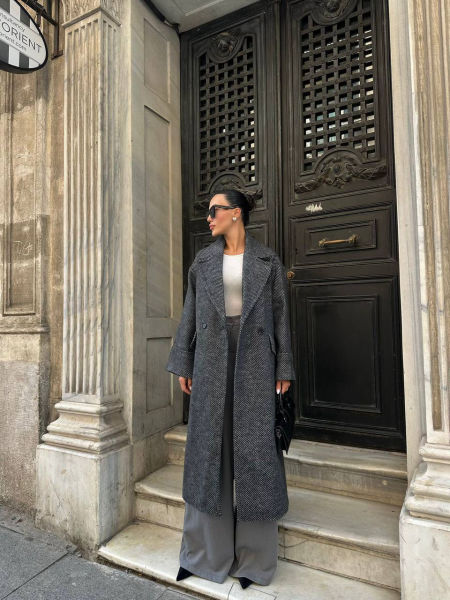 Płaszcz wełniany Milano szary