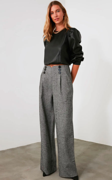 Spodnie szerokie Milano szare