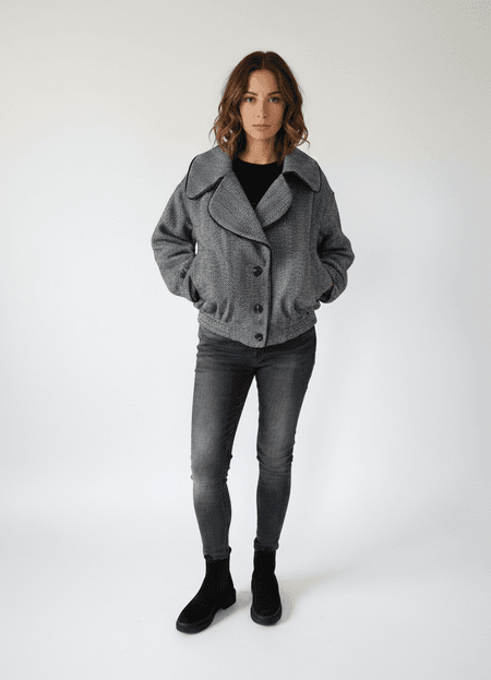 Kurtka wełniana Chicago szara