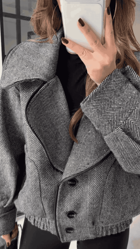 Kurtka wełniana Chicago szara