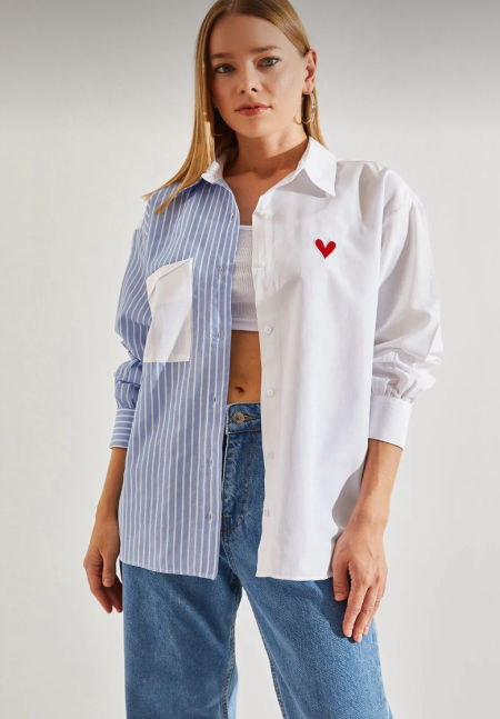 Koszula damska Porto niebiesko-biała w paski