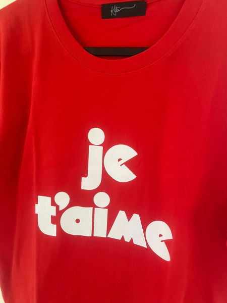 T-shirt czerwony je t'aime