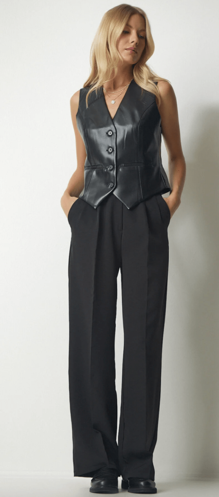 Spodnie Luźne Nora Czarne