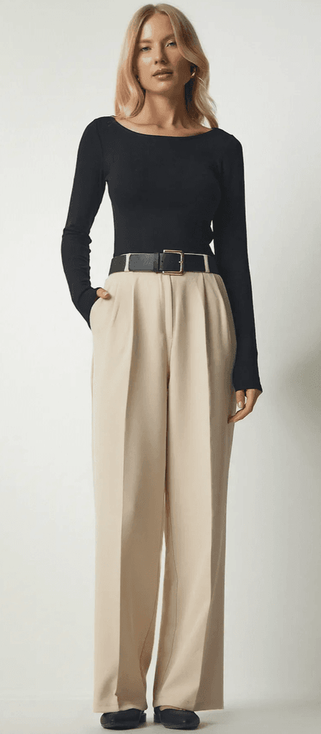 Spodnie Luźne Nora beż